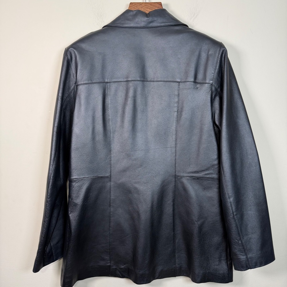 John Paul Richard Uniform Black Leather Structured Jacket Size 12 - Picture 2 of 16
